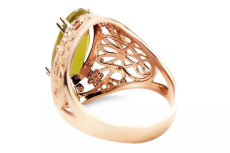 Vintage Jewlery Ring Yellow Peridot Original Vintage 14K Rose Gold vrc074r